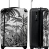 NoBoringSuitcases.com® Koffer - Jungle - Palmboom - Vintage - Zwart Wit - Past Binnen 55x40x20 Cm En 55x35x25 Cm - Handbagage - Trolley - Fotokoffer - Cabin Size - Print -Beroemde Bagage Winkel 1000x1200 3