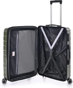 Jump Arogado - Reiskoffer - 66 Cm - 4 Wielen - TSA-Cijferslot - Kaki -Beroemde Bagage Winkel 1001x1200