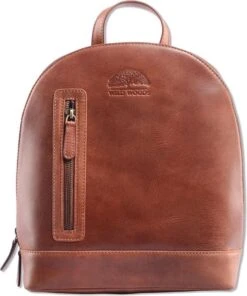 WILD WOODS Leren Dames Rugtas M - Casual Rugzak - Oil Pull-up Leer - Cognac