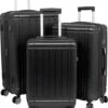 Travelsuitcase - Parma- Losse Reiskoffer - Polycarbonaat- Zwart - Hoogglans - Maat S / 42 Liter -Beroemde Bagage Winkel 1003x1200 1