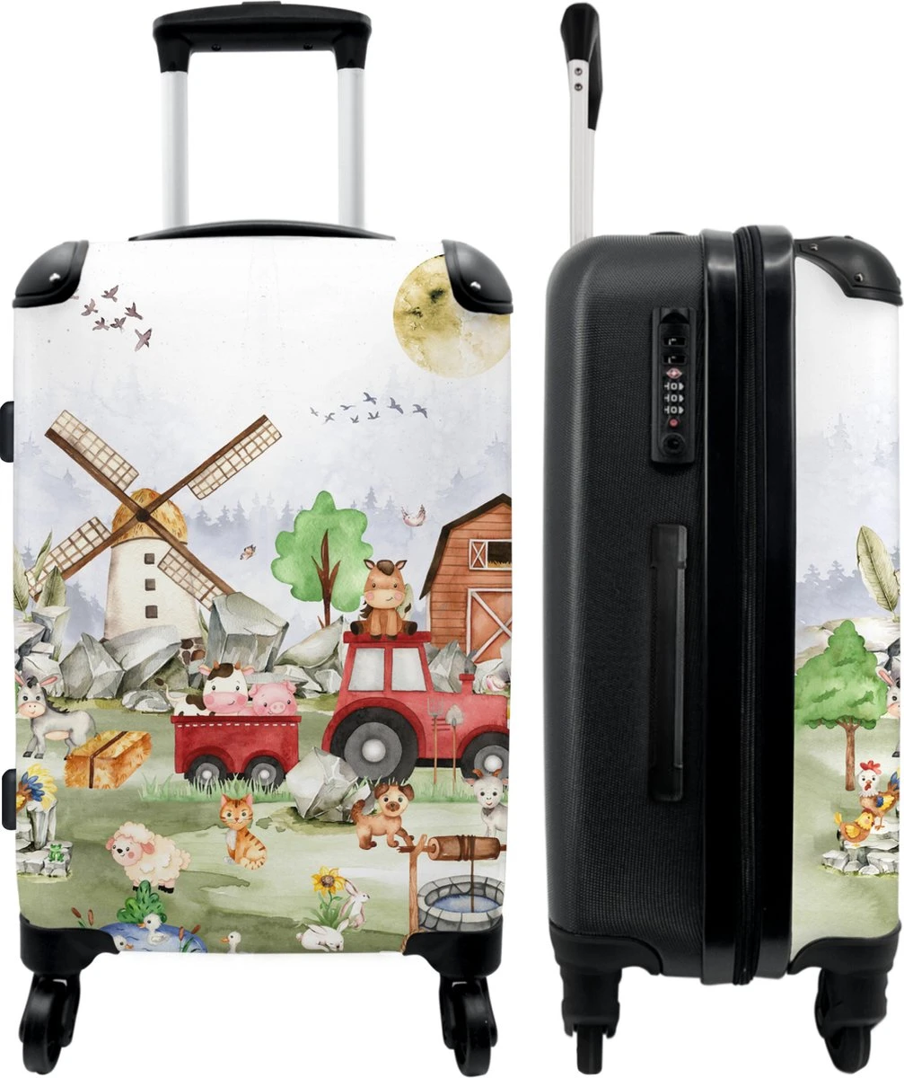 NoBoringSuitcases.com® Koffer Groot - Boerderij - Dieren - Trekker - Jongens - Trolley Koffer Met TSA-slot - Met Wielen - 90 Liter - Reiskoffer - 66 Cm 3 NoBoringSuitcases.com® Koffer Groot - Boerderij - Dieren - Trekker - Jongens - Trolley Koffer Met TSA-slot - Met Wielen - 90 Liter - Reiskoffer - 66 Cm