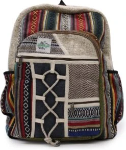 Grote Hennep Rugzak - Rugtas - Touw- En Zakkenstijl - 45x30x10cm -Beroemde Bagage Winkel 1008x1200