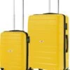 TravelZ Big Bars Kofferset - Trolleyset TSA 2-delig - Handbagage En Groot - Geel