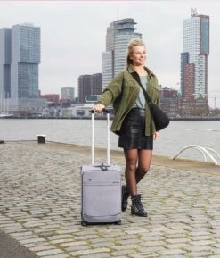 Enrico Benetti Dallas 39042 Handbagage Koffer Softcase - Grijs -Beroemde Bagage Winkel 1025x1200