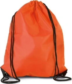 Merkloos Sport Gymtas/draagtas In Kleur Oranje Met Handig Rijgkoord 34 X 44 Cm Van Polyester En Verstevigde Hoeken