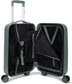 Decent Handbagage Koffer / Trolley / Reiskoffer - 55 Cm - 38 Liter - ABS - Tranporto - Groen -Beroemde Bagage Winkel 1032x1200