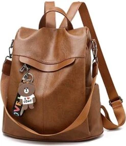 Dames Anti-diefstal Rugzak Schoudertas Vrije Tijd Schooltas Anti Diefstal PU-leer -Beroemde Bagage Winkel 1037x1200 4