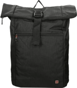 Enrico Benetti Cornell 47229 Laptop Rugzak Rolltop Met 17" Laptopvak - Zwart