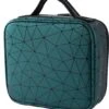 Merkloos Beautycase Groen Met Lijnen - Make Up Koffer Dames – Makeup Organizer – Tas Voor Cosmetica – Reis Toilettas – Groen Met Lijnen