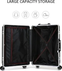 Design Handbagage Reiskoffer 20'', 50.8 Cm Cabinbag, Spinner , Aluminium Magnesium Alloy Frame Koffer, (LIGHT GRIJS) -Beroemde Bagage Winkel 1059x1200