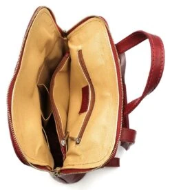 Bestleder – RZ30017 – Rood - Echt Leren - 2 In 1 - Schoudertas – Rugzak - Stevig - Hoge Kwaliteit Italiaans Leer- Rood -Beroemde Bagage Winkel 1073x1200 7
