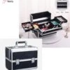 Beautycase / Beautykoffer Van Aluminium Aluminium Zwart Kleur Met Zilver Strips - Kapper - Tattoo - Nagel - Visagie - Make-up - Cosmetica - Schmink - Beauty Case / Beauty Koffer -Beroemde Bagage Winkel 1080x1200 3