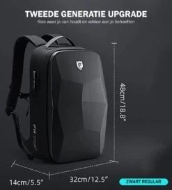 Brandie® - Rugzak - Geschikt Voor 17.3 Inch Laptop - Reistas - Schoudertas - Waterdichte - USB Opladen - Hoge Capaciteit - Anti Diefstal - Normaal Zwart - Voor Heren Tas - Grootte 14*32*48cm - Gewicht 1.3 Kg -Beroemde Bagage Winkel 1086x1200 7