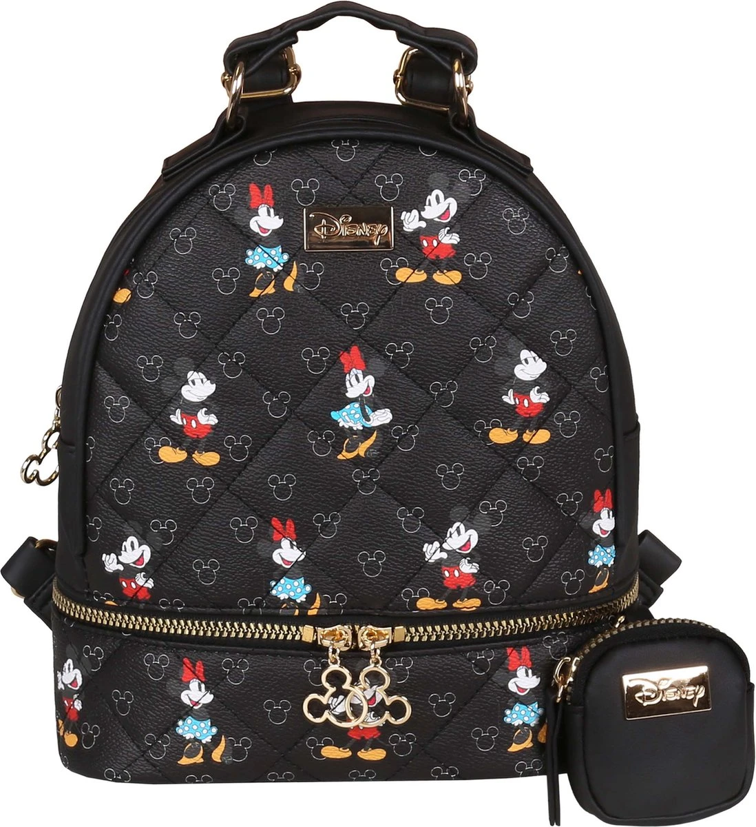 DISNEY Mickey En Minnie Mouse - Rugzak + Zakje, Zwart, Gewatteerd, Klein 3 DISNEY Mickey En Minnie Mouse - Rugzak + Zakje, Zwart, Gewatteerd, Klein