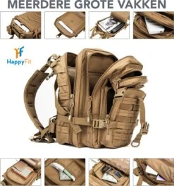 Brandie® - Tactische Rugzak 30L - Hydratatie-compatibele Rugzak - Lichtgewicht - Multifunctioneel - Comfortabel In Gebruik - Voor Buiten Wandelen Kamperen Trekking Jagen - Waterdichte Tas - Zwart -Beroemde Bagage Winkel 1124x1200