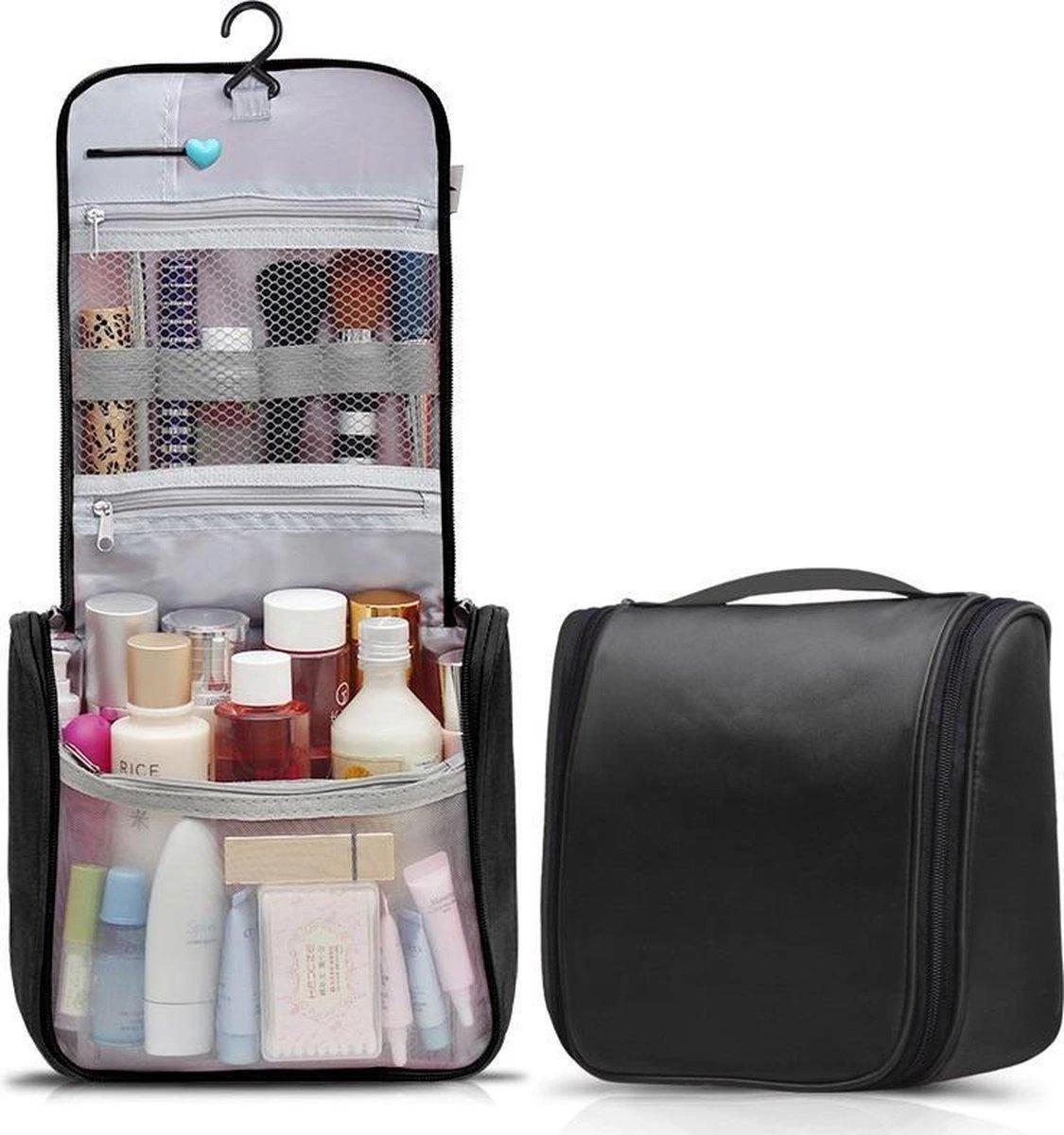 TravelSky Reis Toilettas Met Haak Travel Etui Organizer Voor Toiletartikelen Kamperen & Reizen Accessoires – Geschikt Voor Dames En Heren – Zwart 3 TravelSky Reis Toilettas Met Haak Travel Etui Organizer Voor Toiletartikelen Kamperen & Reizen Accessoires – Geschikt Voor Dames En Heren – Zwart