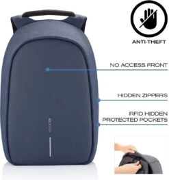 XD Design Bobby Hero Small - Anti-Diefstal Rugzak 11.5 Liter -Navy -Beroemde Bagage Winkel 1125x1200