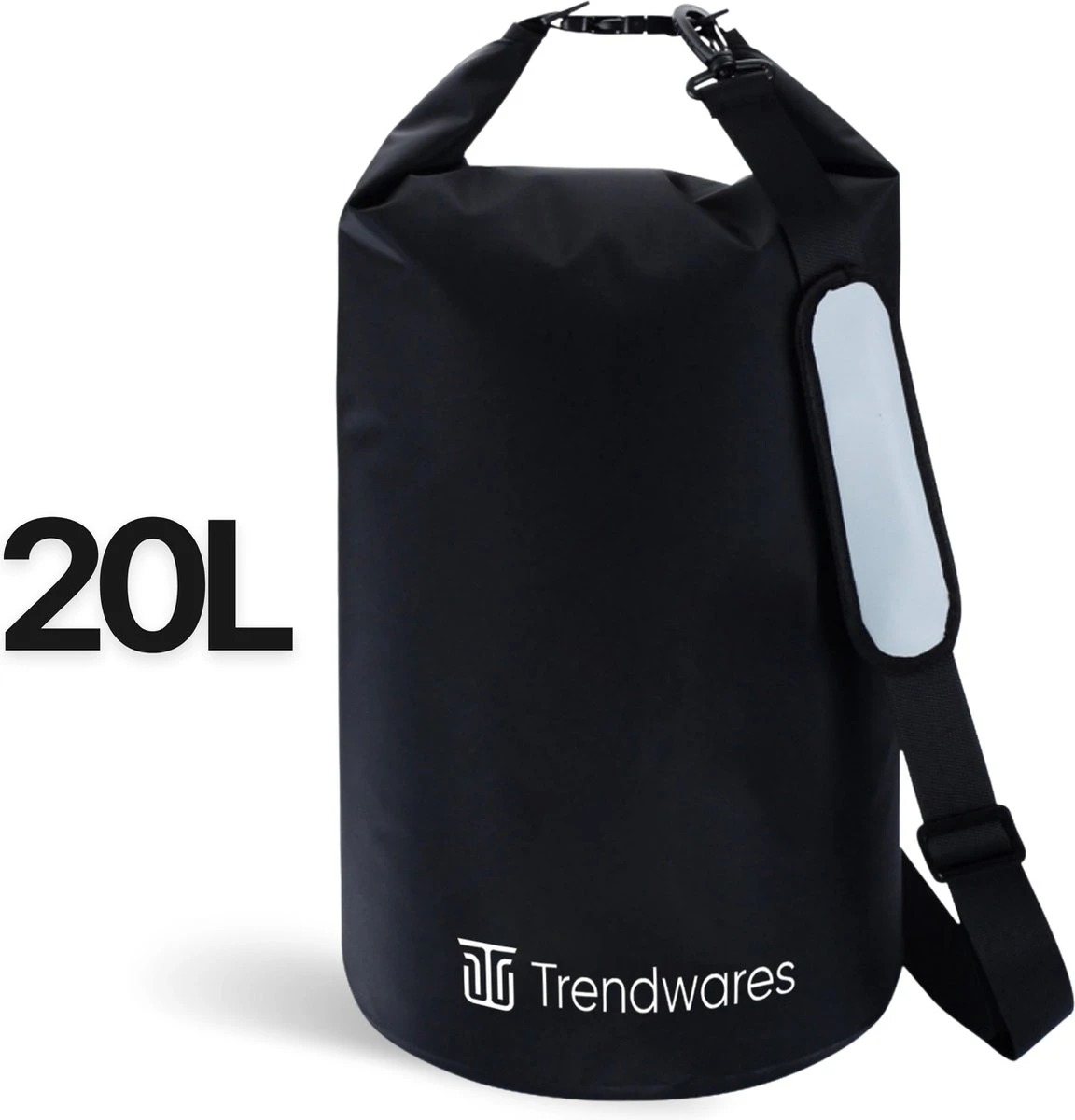 Trendwares - Drybag – Strandtas - Waterdichte Tas – Droogtas – Rugtas - Survival Outdoor Tas – 20 Liter - Zwart 3 Trendwares - Drybag – Strandtas - Waterdichte Tas – Droogtas – Rugtas - Survival Outdoor Tas – 20 Liter - Zwart