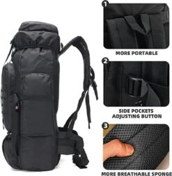 IBright XXL Tactical Backpack 100 Liter - Tactische Rugzak -Militaire Rugzak - Waterdicht - Zwart -Beroemde Bagage Winkel 1170x1200 7