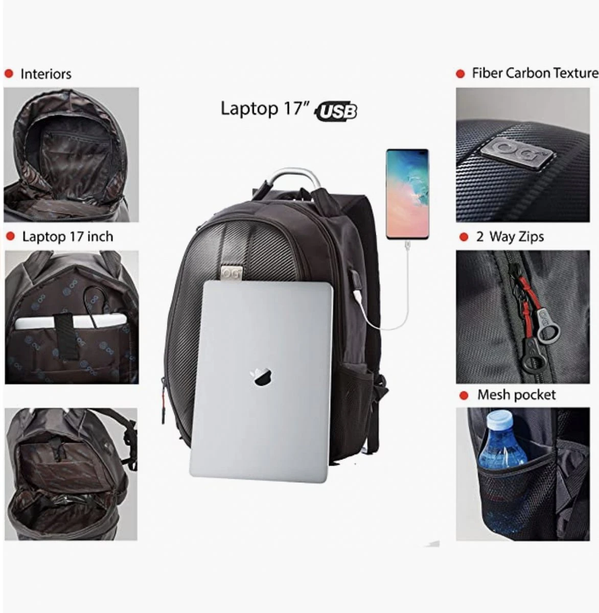 OG Original GetAway Motor-rugzak, Motorfiets-rugzak, Motorhelm Rugtas, Waterdicht, Grote Capaciteit, Vergrootbaar 35/45L, Hardshell, USB, Laptop, Helm Tas, Antidiefstal-zak, Reflecterend 4 OG Original GetAway Motor-rugzak, Motorfiets-rugzak, Motorhelm Rugtas, Waterdicht, Grote Capaciteit, Vergrootbaar 35/45L, Hardshell, USB, Laptop, Helm Tas, Antidiefstal-zak, Reflecterend - Afbeelding 2