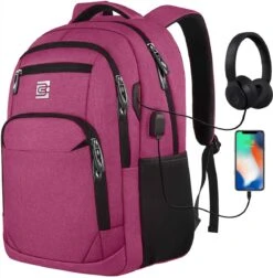 Laptoprugzak Met USB-oplaadconnector Voor Mannen En Vrouwen Voor Werk En School Rugzak Voor Jongens En Tieners Met Laptopvak En Antidiefstaltas (15,6 Inch, Roze) -Beroemde Bagage Winkel 1175x1200 1
