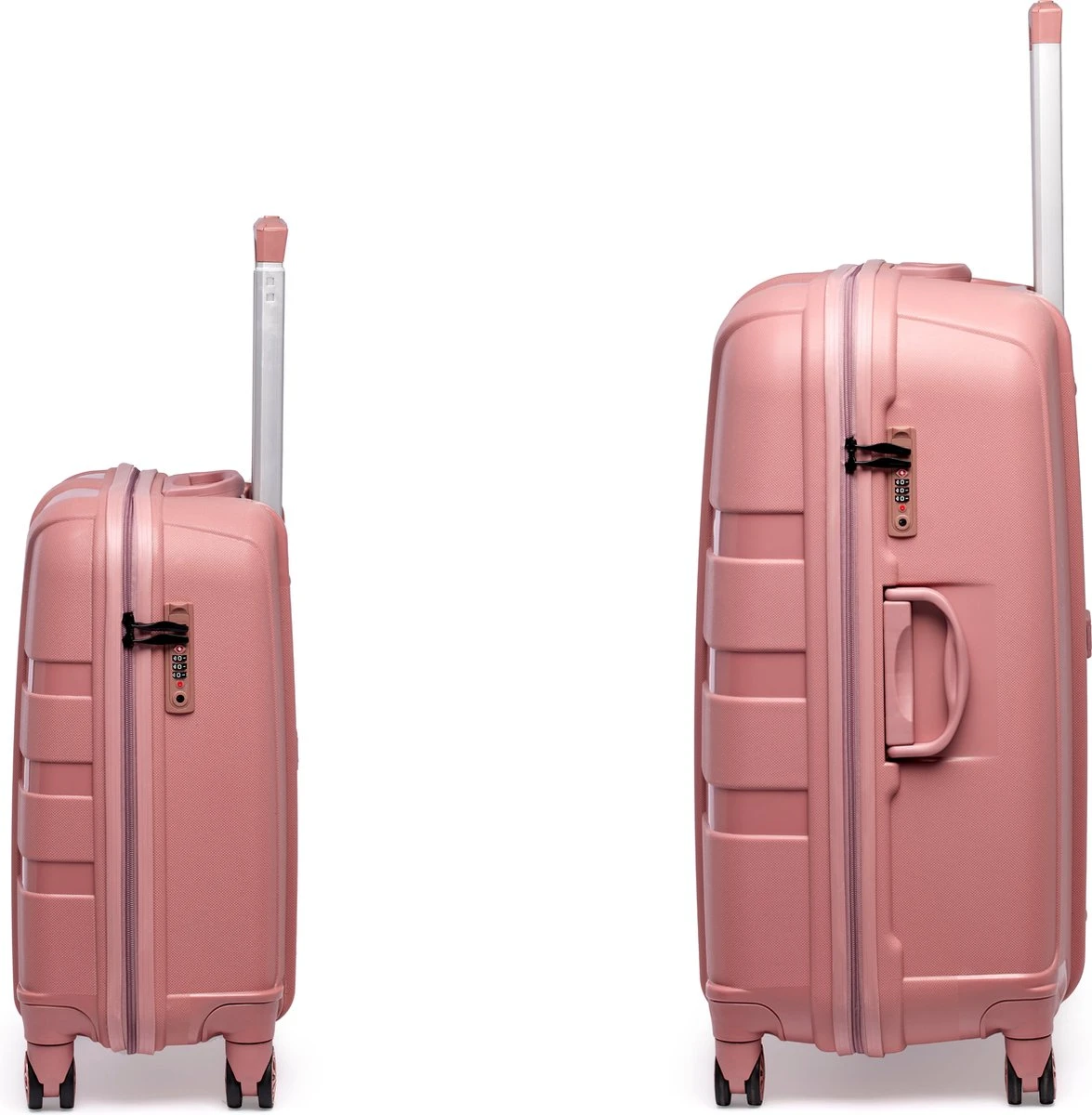 ©TROLLEYZ - Paris No.5 - Kofferset 2 Delig - 55+78cm Met TSA Slot - Dubbele Wielen - 360° Spinners - 100% Polypropyleen - Reiskoffers In Rose Blush 17 ©TROLLEYZ - Paris No.5 - Kofferset 2 Delig - 55+78cm Met TSA Slot - Dubbele Wielen - 360° Spinners - 100% Polypropyleen - Reiskoffers In Rose Blush - Afbeelding 15
