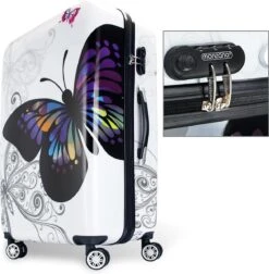 Monzana Hardcase Koffer Vlinder XL - Polycarbonaat 89L 75x49x29cm -Beroemde Bagage Winkel 1178x1200