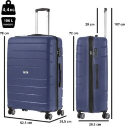 TravelZ Big Bars Reiskoffer 78 Cm Met Dubbele Wielen - Trolley Koffer Met TSA-slot - Blauw 15 TravelZ Big Bars Reiskoffer 78 Cm Met Dubbele Wielen - Trolley Koffer Met TSA-slot - Blauw -Beroemde Bagage Winkel 1186x1200