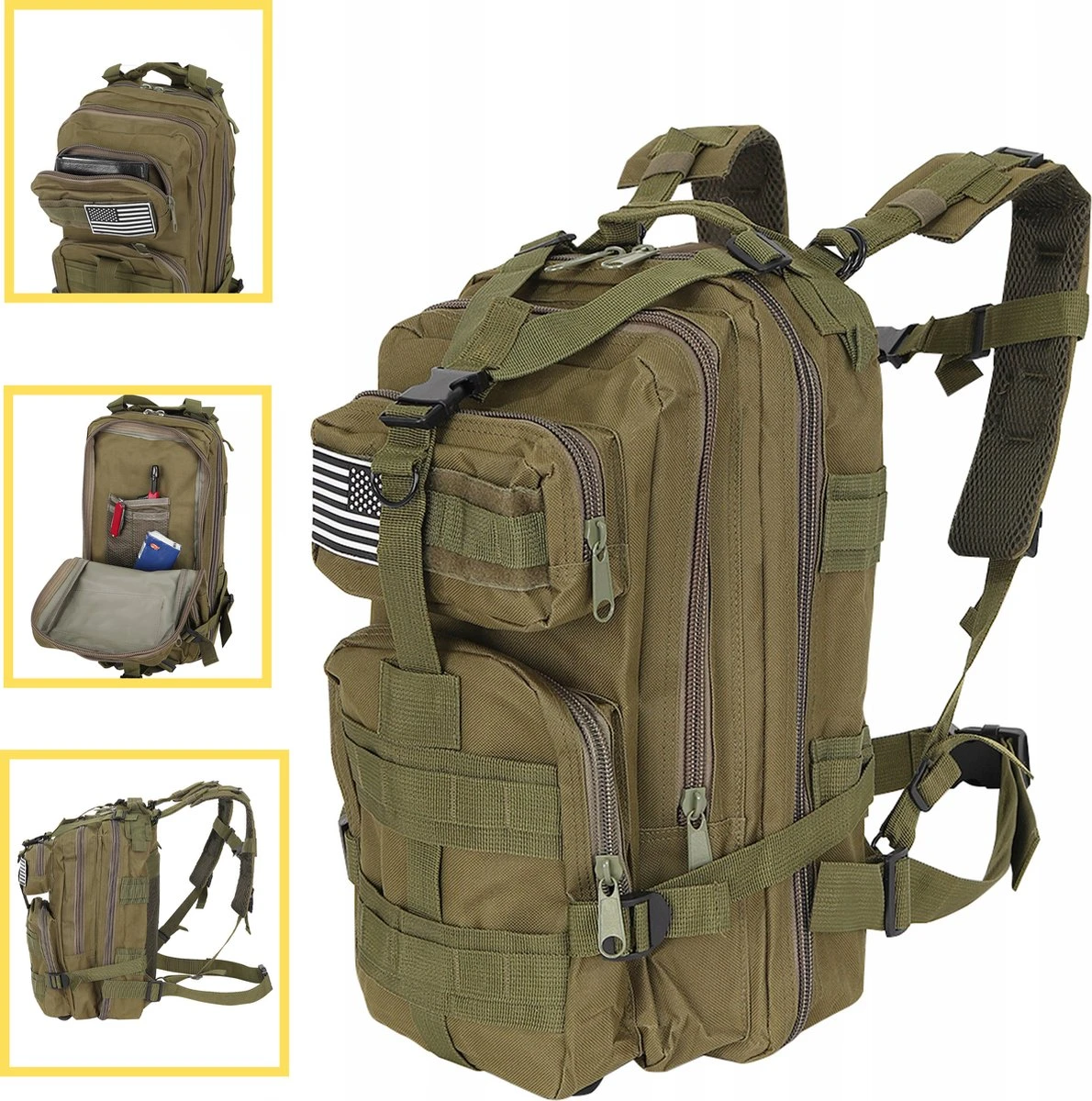 Tactical Backpack 30 L | Tactische Rugzak | Sport - School - Werk | Marine Groen - Backpack US Assault Molle Large - Rugzak -Marine Groen - 30 L 3 Tactical Backpack 30 L | Tactische Rugzak | Sport - School - Werk | Marine Groen - Backpack US Assault Molle Large - Rugzak -Marine Groen - 30 L