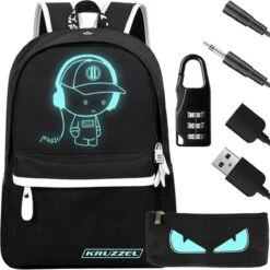 Kruzzel Reflecterende Rugzak + Etui Met USB