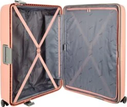 Decent Handbagage Koffer / Trolley / Reiskoffer - 55 Cm - 38 Liter - Polypropyleen - On-Tour - Roze -Beroemde Bagage Winkel 1200x1013