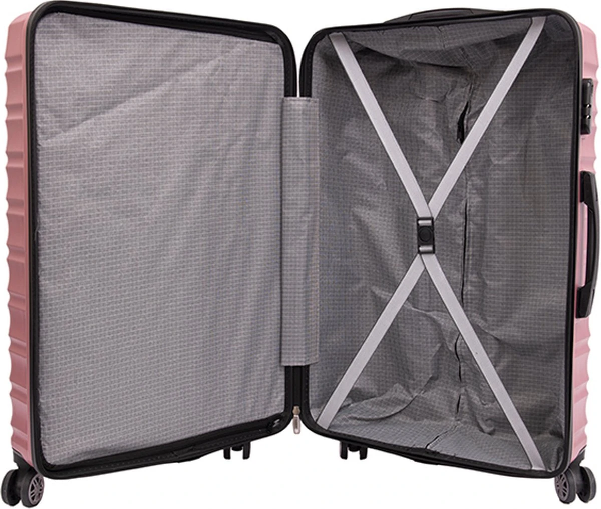 Tobeyz - Kofferset - 3-delig Roze Handbagage - Verrijdbaar Op 4 Wielen - Stevig ABS - Lichtgewicht, Trolley 5 Tobeyz - Kofferset - 3-delig Roze Handbagage - Verrijdbaar Op 4 Wielen - Stevig ABS - Lichtgewicht, Trolley - Afbeelding 3