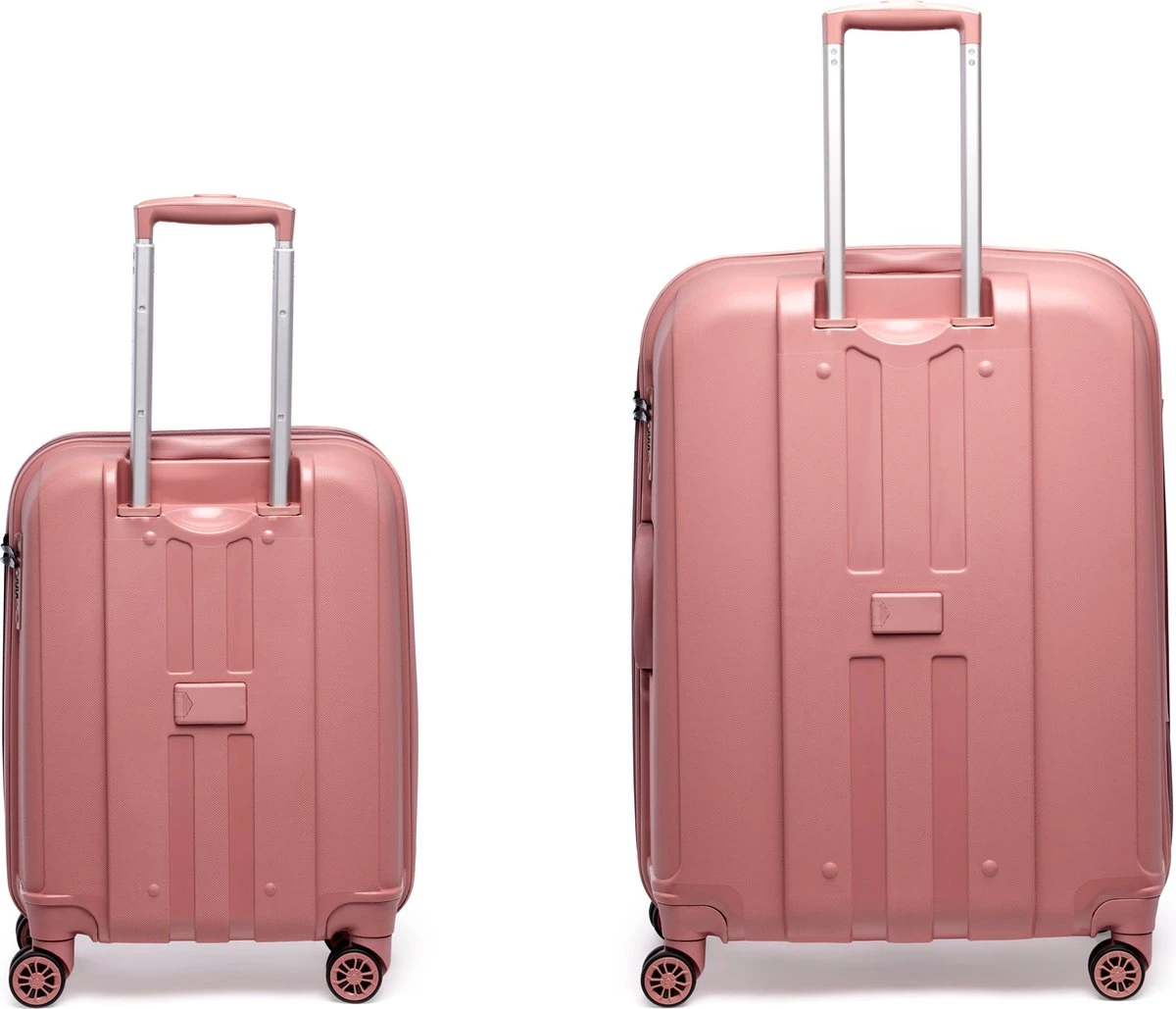 ©TROLLEYZ - Paris No.5 - Kofferset 2 Delig - 55+78cm Met TSA Slot - Dubbele Wielen - 360° Spinners - 100% Polypropyleen - Reiskoffers In Rose Blush 4 ©TROLLEYZ - Paris No.5 - Kofferset 2 Delig - 55+78cm Met TSA Slot - Dubbele Wielen - 360° Spinners - 100% Polypropyleen - Reiskoffers In Rose Blush - Afbeelding 2