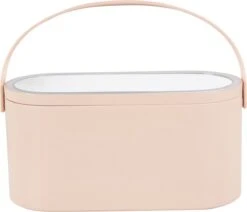 Peach Beauty Luxe Reis Beautycase - LED-spiegel - Dusty Pink - Oplaadbaar - Luxe Uitvoering -Beroemde Bagage Winkel 1200x1032 1