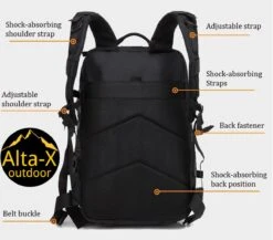 Alta-X Tactical Backpack 45l | Tactische Rugzak | Leger Rugtas - Sport - School - Werk | Zwart - Leger Tas -Beroemde Bagage Winkel 1200x1053 4