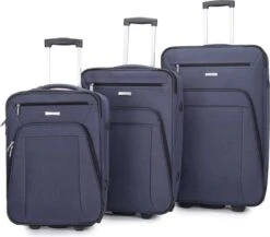 Decent Basic-Line Medium Trolley 63 Cm - Donkerblauw -Beroemde Bagage Winkel 1200x1054