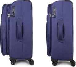 Decent D-Upright Medium Koffer - 66 Cm Expandable - TSA Slot - Donkerblauw -Beroemde Bagage Winkel 1200x1061