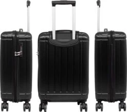 Travelsuitcase - Parma- Losse Reiskoffer - Polycarbonaat- Zwart - Hoogglans - Maat S / 42 Liter -Beroemde Bagage Winkel 1200x1065