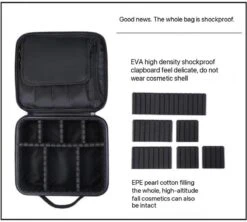 Beautycase Zwart Met Lijnen - Make-up - Cosmetica Case - Schmink - -Beroemde Bagage Winkel 1200x1080 5