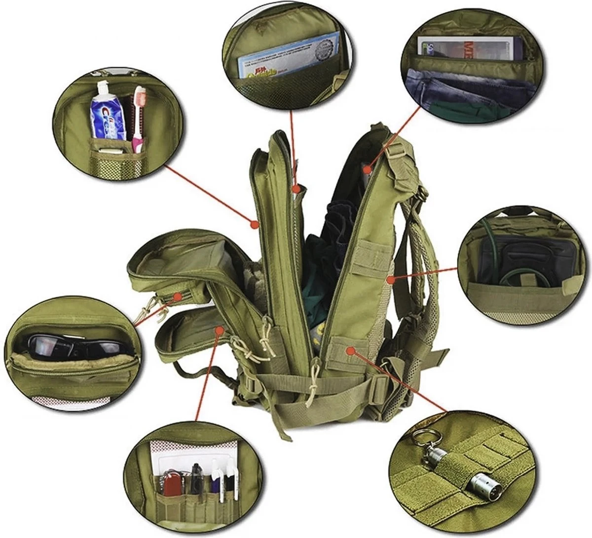 Tactical Backpack 30 L | Tactische Rugzak | Sport - School - Werk | Marine Groen - Backpack US Assault Molle Large - Rugzak -Marine Groen - 30 L 7 Tactical Backpack 30 L | Tactische Rugzak | Sport - School - Werk | Marine Groen - Backpack US Assault Molle Large - Rugzak -Marine Groen - 30 L - Afbeelding 5