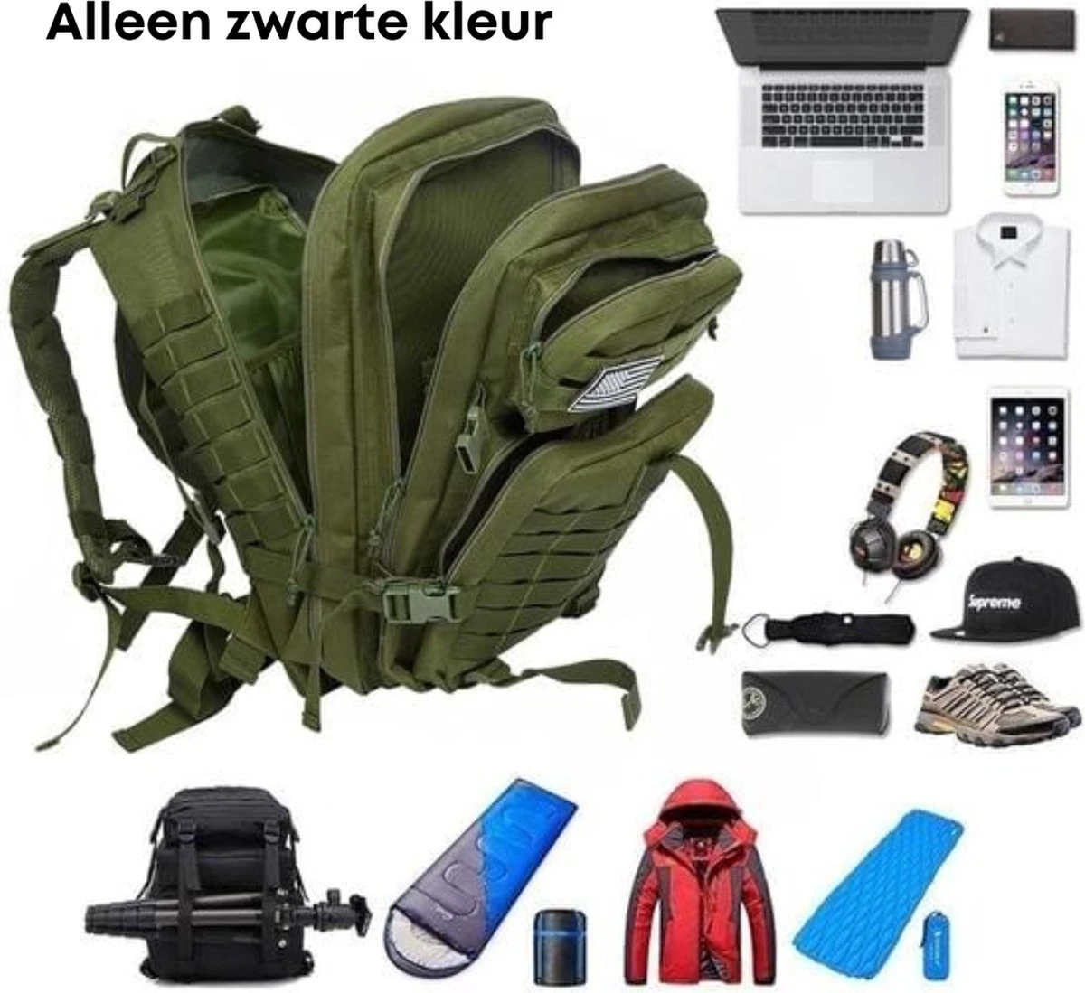 Merkloos Militaire Rugzak | 50L | Tactical Backpack | Leger Rugzak | Outdoor Rugzak | Rugzak 6 Merkloos Militaire Rugzak | 50L | Tactical Backpack | Leger Rugzak | Outdoor Rugzak | Rugzak - Afbeelding 4