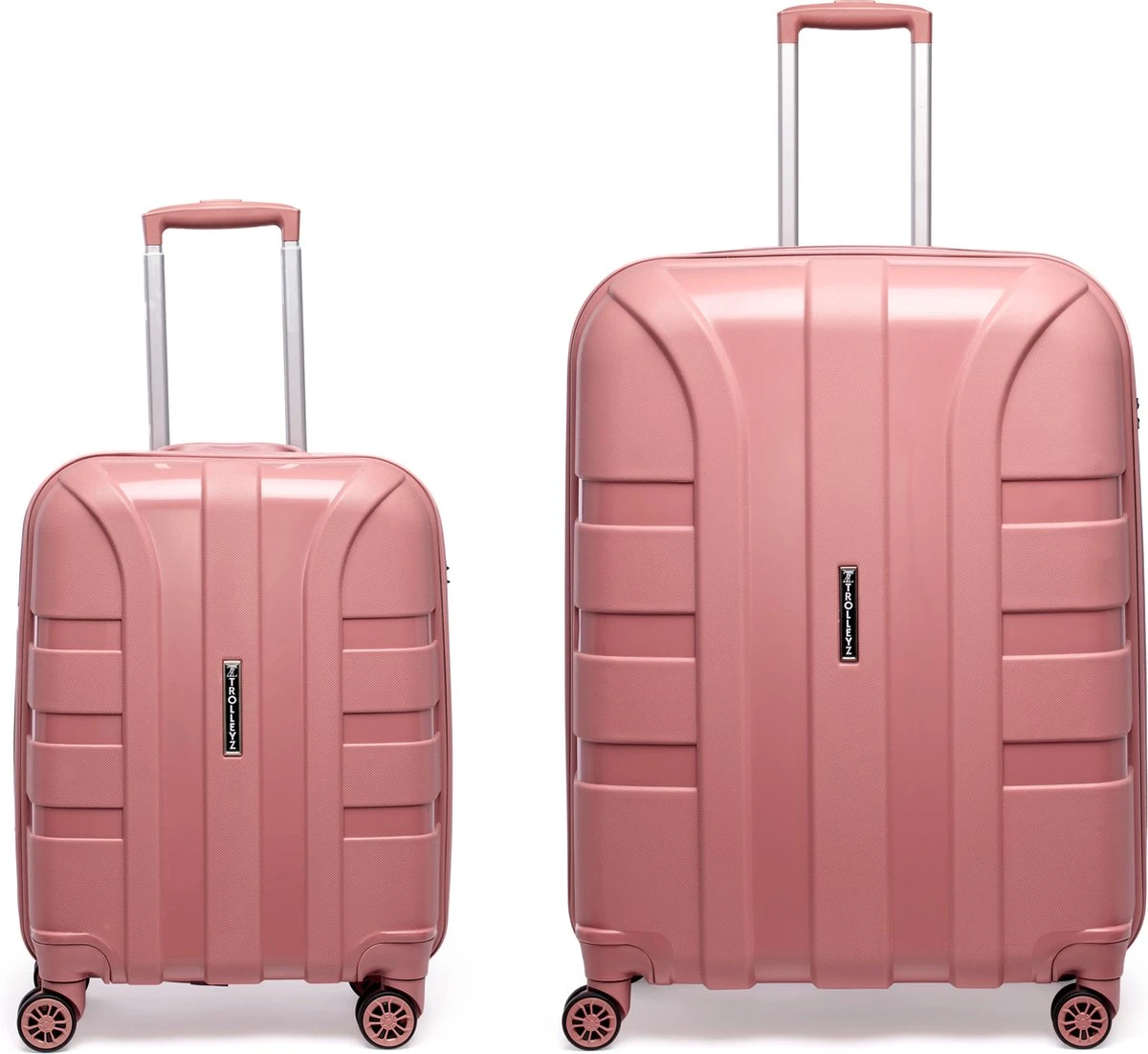 ©TROLLEYZ - Paris No.5 - Kofferset 2 Delig - 55+78cm Met TSA Slot - Dubbele Wielen - 360° Spinners - 100% Polypropyleen - Reiskoffers In Rose Blush 3 ©TROLLEYZ - Paris No.5 - Kofferset 2 Delig - 55+78cm Met TSA Slot - Dubbele Wielen - 360° Spinners - 100% Polypropyleen - Reiskoffers In Rose Blush
