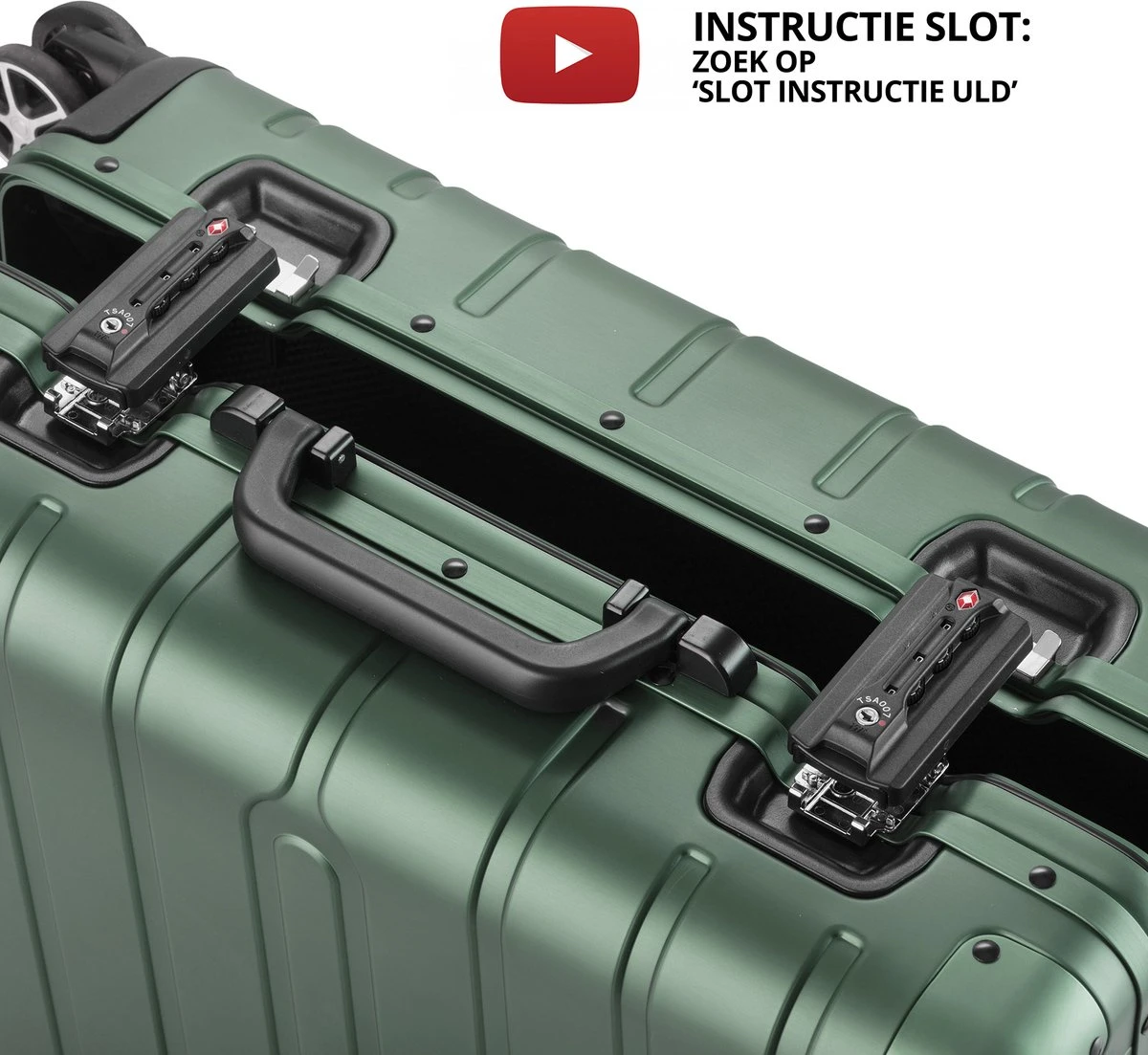 CarryOn ULD Handbagage - Luxe Aluminium Trolley 55cm - Dubbel TSA Slot - Dubbele Wielen - Groen 8 CarryOn ULD Handbagage - Luxe Aluminium Trolley 55cm - Dubbel TSA Slot - Dubbele Wielen - Groen - Afbeelding 6