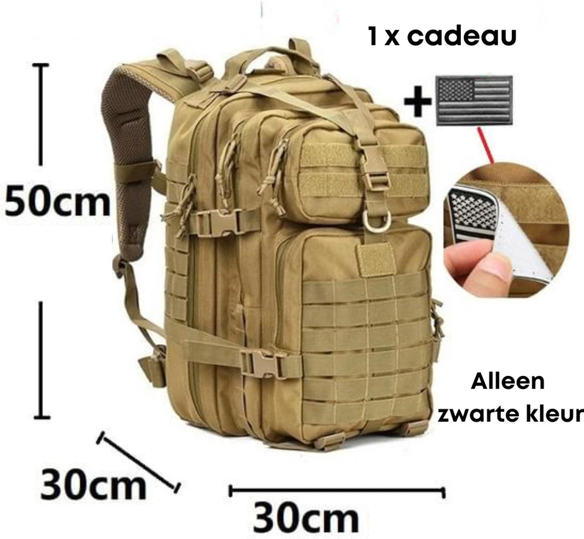 Merkloos Militaire Rugzak | 50L | Tactical Backpack | Leger Rugzak | Outdoor Rugzak | Rugzak 4 Merkloos Militaire Rugzak | 50L | Tactical Backpack | Leger Rugzak | Outdoor Rugzak | Rugzak - Afbeelding 2