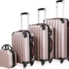 Monzana Hardcase Kofferset 4 Delig - Baseline Beautycase/M/L/XL - Rosé -Beroemde Bagage Winkel 1200x1110 1