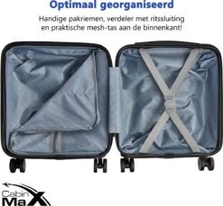 CabinMax Handbagage Koffer - Trolley 30L - Harde Reiskoffer - 45x36x20cm - Lichtgewicht - Groot Capaciteit - Geel -Beroemde Bagage Winkel 1200x1111 3