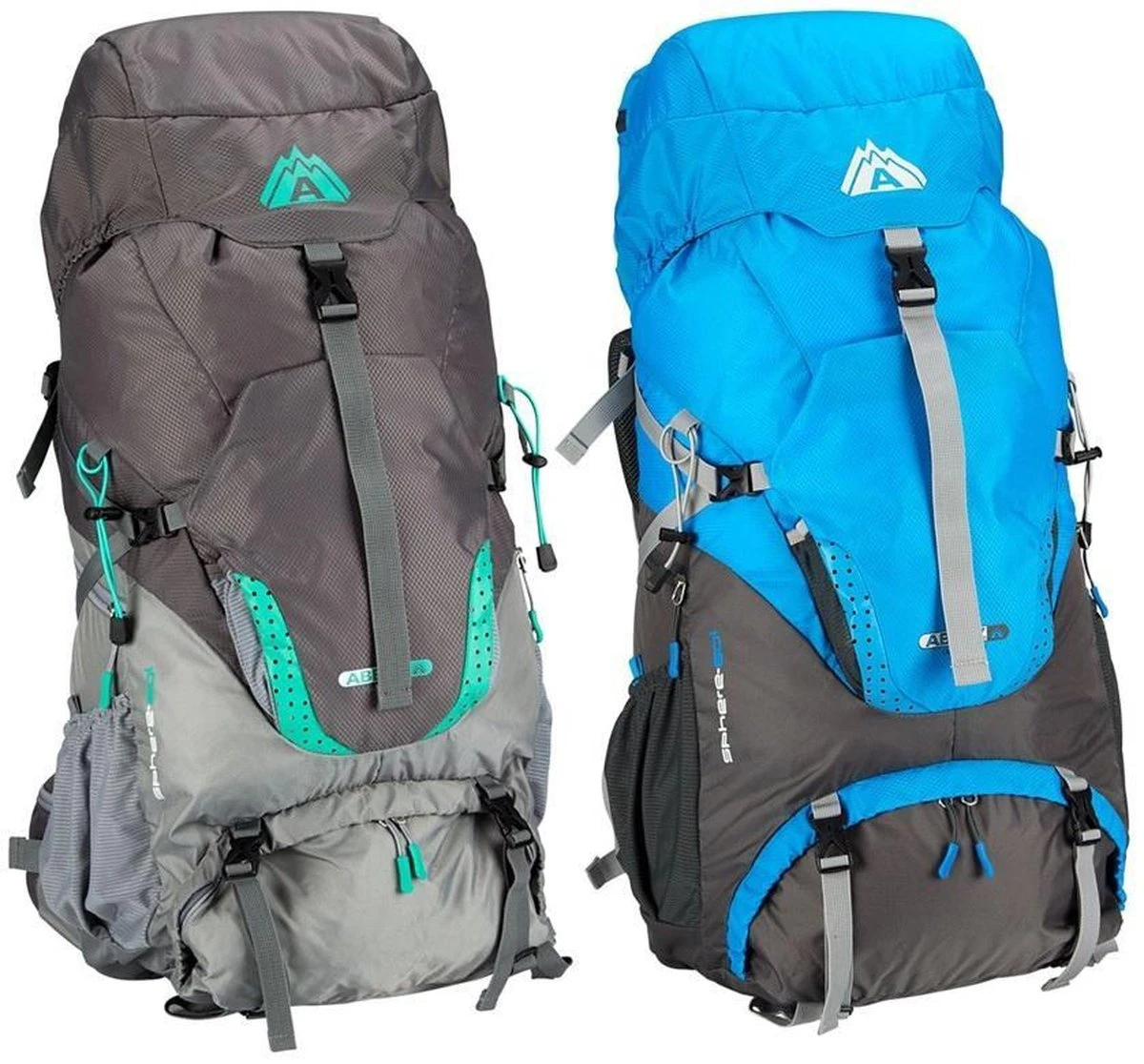 Abbey Rugzak Trekking Met Verstelsysteem - Sphere 60L - Antraciet/Grijs/Smaragd 8 Abbey Rugzak Trekking Met Verstelsysteem - Sphere 60L - Antraciet/Grijs/Smaragd - Afbeelding 6