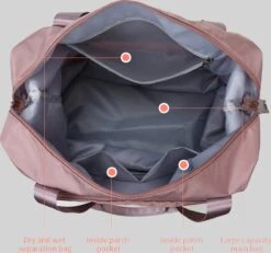 Merkloos Opvouwbare Handbagage Reistas – Opvouwbaar Tot 28 X 18 Cm – Paars -Beroemde Bagage Winkel 1200x1123 7