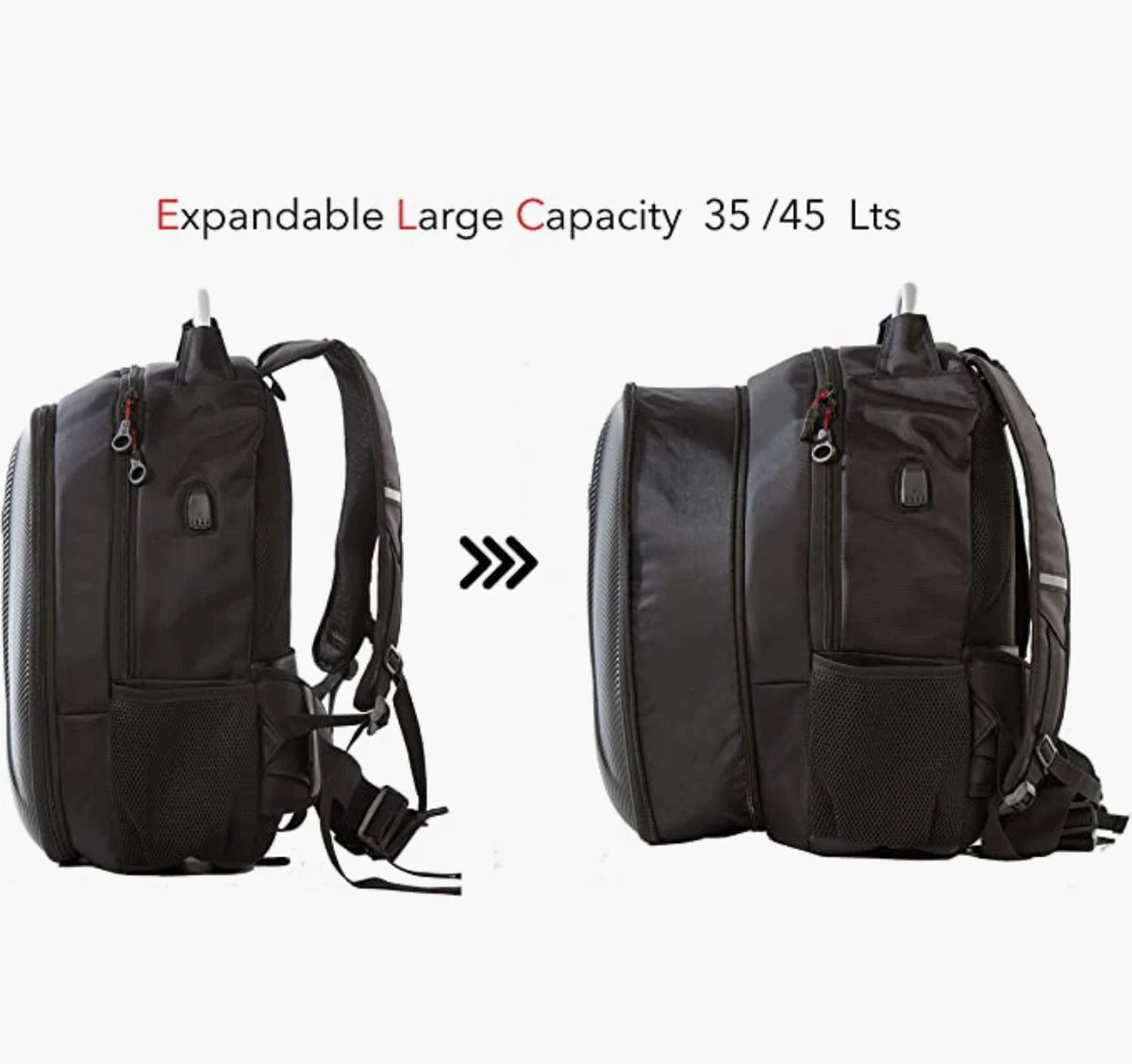 OG Original GetAway Motor-rugzak, Motorfiets-rugzak, Motorhelm Rugtas, Waterdicht, Grote Capaciteit, Vergrootbaar 35/45L, Hardshell, USB, Laptop, Helm Tas, Antidiefstal-zak, Reflecterend 5 OG Original GetAway Motor-rugzak, Motorfiets-rugzak, Motorhelm Rugtas, Waterdicht, Grote Capaciteit, Vergrootbaar 35/45L, Hardshell, USB, Laptop, Helm Tas, Antidiefstal-zak, Reflecterend - Afbeelding 3