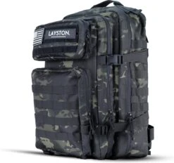 LAYSTON. - 45L Sport School Werk Rugtas - Sport Rugzak - Tactical Backpack - Waterafstotend - Camo Groen